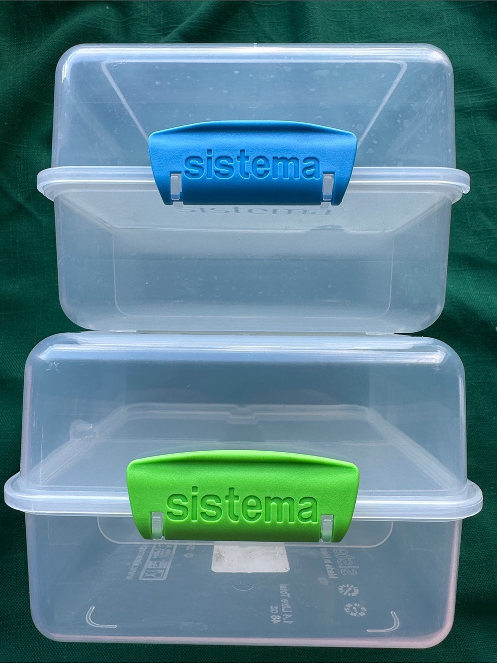Sistema Clear Food Storage Containers with Blue and Green Latches - 2-Pack